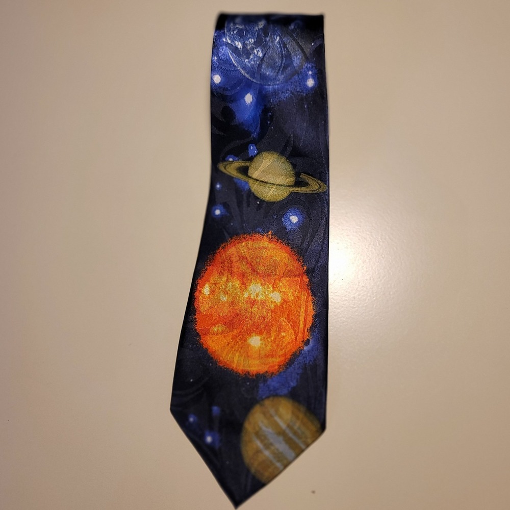 Steven Harris‎ Men 100% Polyester Handmade Planet System Tie Multicolor